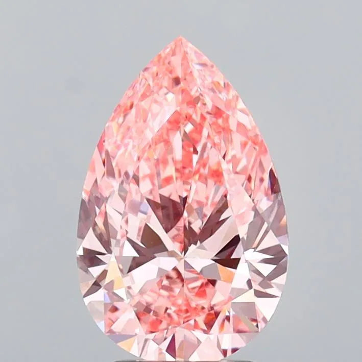 3.01ct Pear Lab Grown Diamond (Colour Fancy Vivid Pink, Clarity VVS2, IGI Certified)
