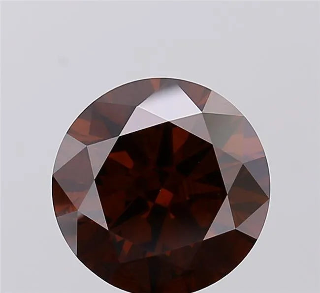 3.01ct Round Lab Grown Diamond (Colour Fancy Deep Brown, Clarity VS2, Cut EX, IGI Certified)