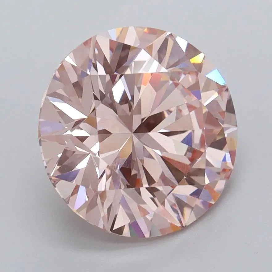 3.01ct Round Lab Grown Diamond (Colour Fancy Intense Pink, Clarity VVS1, Cut ID, IGI Certified)