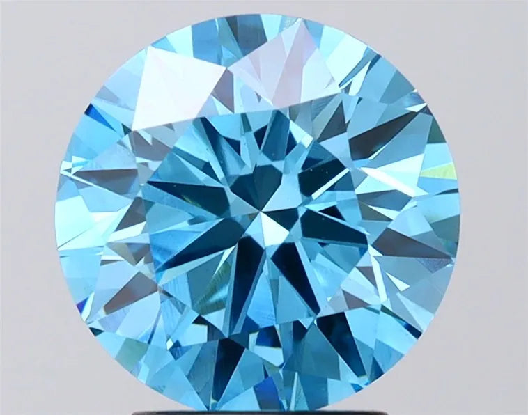 3.01ct Round Lab Grown Diamond (Colour Fancy Vivid Blue, Clarity VS1, Cut EX, IGI Certified)
