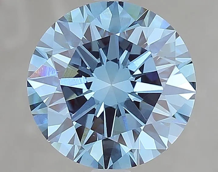 3.01ct Round Lab Grown Diamond (Colour Fancy Vivid Blue, Clarity VVS2, Cut EX, IGI Certified)