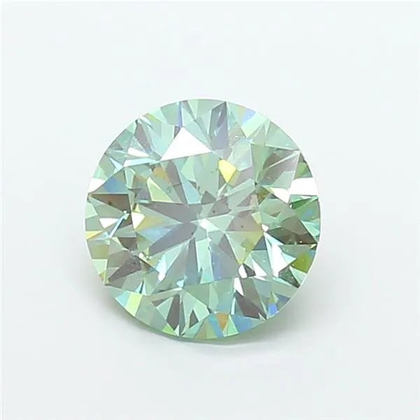 3.01ct Round Lab Grown Diamond (Colour Fancy Vivid Green, Clarity VS1, Cut ID, IGI Certified)