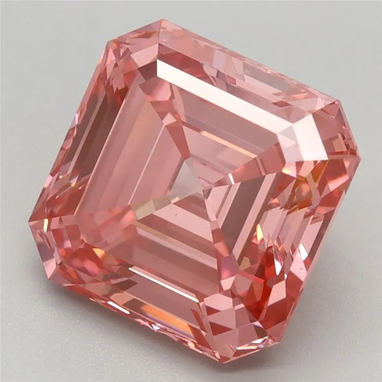 3.01ct Square emerald Lab Grown Diamond (Colour Fancy Vivid Pink, Clarity VS1, IGI Certified)