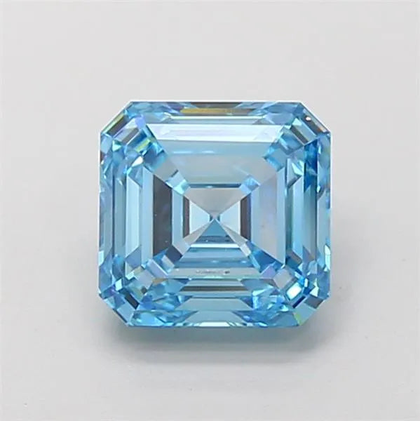 3.02ct Asscher Lab Grown Diamond (Colour Fancy Vivid Blue, Clarity VVS2, IGI Certified)