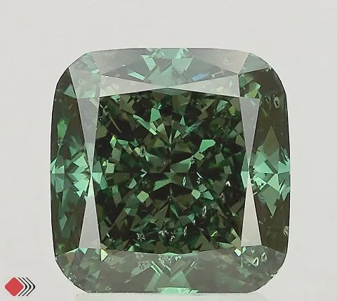 3.02ct Cushion modified Lab Grown Diamond (Colour Fancy Vivid Green, Clarity SI2, IGI Certified)