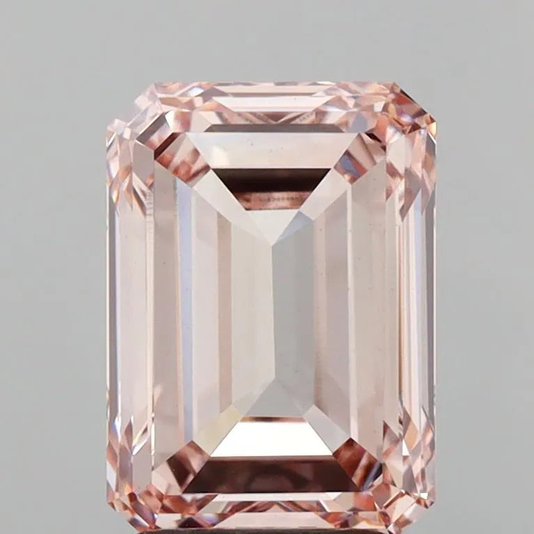 3.02ct Emerald Lab Grown Diamond (Colour Fancy Brownish Pink, Clarity VVS2, IGI Certified)