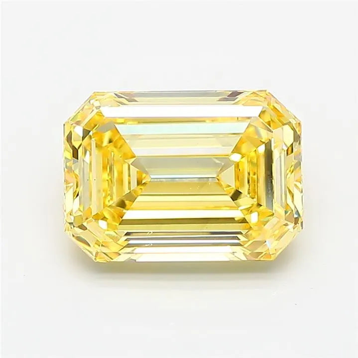 3.02ct Emerald Lab Grown Diamond (Colour Fancy Intense Yellow, Clarity VS1, IGI Certified)