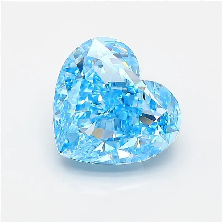 3.02ct Heart Lab Grown Diamond (Colour Fancy Vivid Blue, Clarity VVS2, IGI Certified)