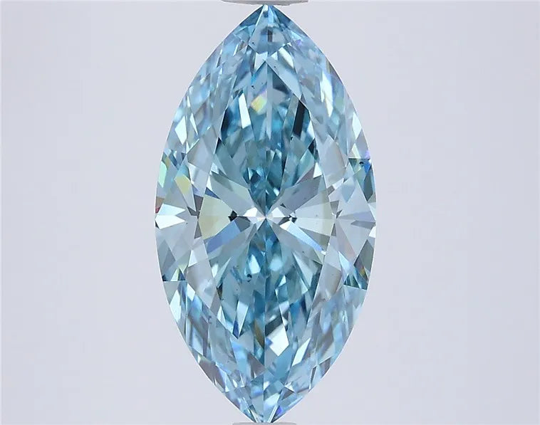 3.02ct Marquise Lab Grown Diamond (Colour Fancy Vivid Blue, Clarity VS2, IGI Certified)