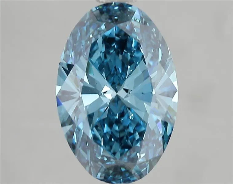 3.02ct Oval Lab Grown Diamond (Colour Fancy Vivid Blue, Clarity SI1, IGI Certified)