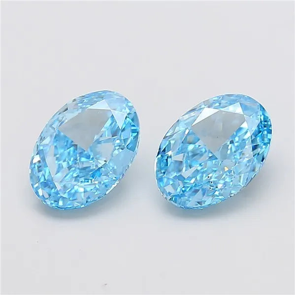 3.02ct Oval Lab Grown Diamond (Colour Fancy Vivid Blue, Clarity VS2, IGI Certified)