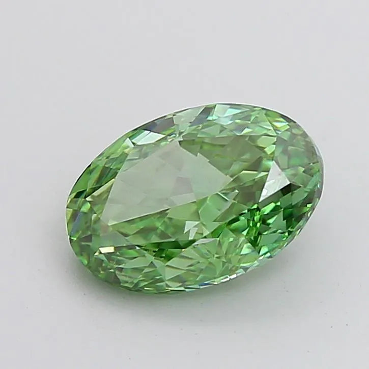3.02ct Oval Lab Grown Diamond (Colour Fancy Vivid Green, Clarity VVS2, IGI Certified)