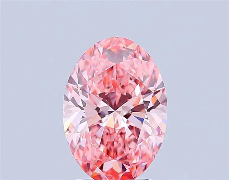 3.02ct Oval Lab Grown Diamond (Colour Fancy Vivid Pink, Clarity VVS2, IGI Certified)