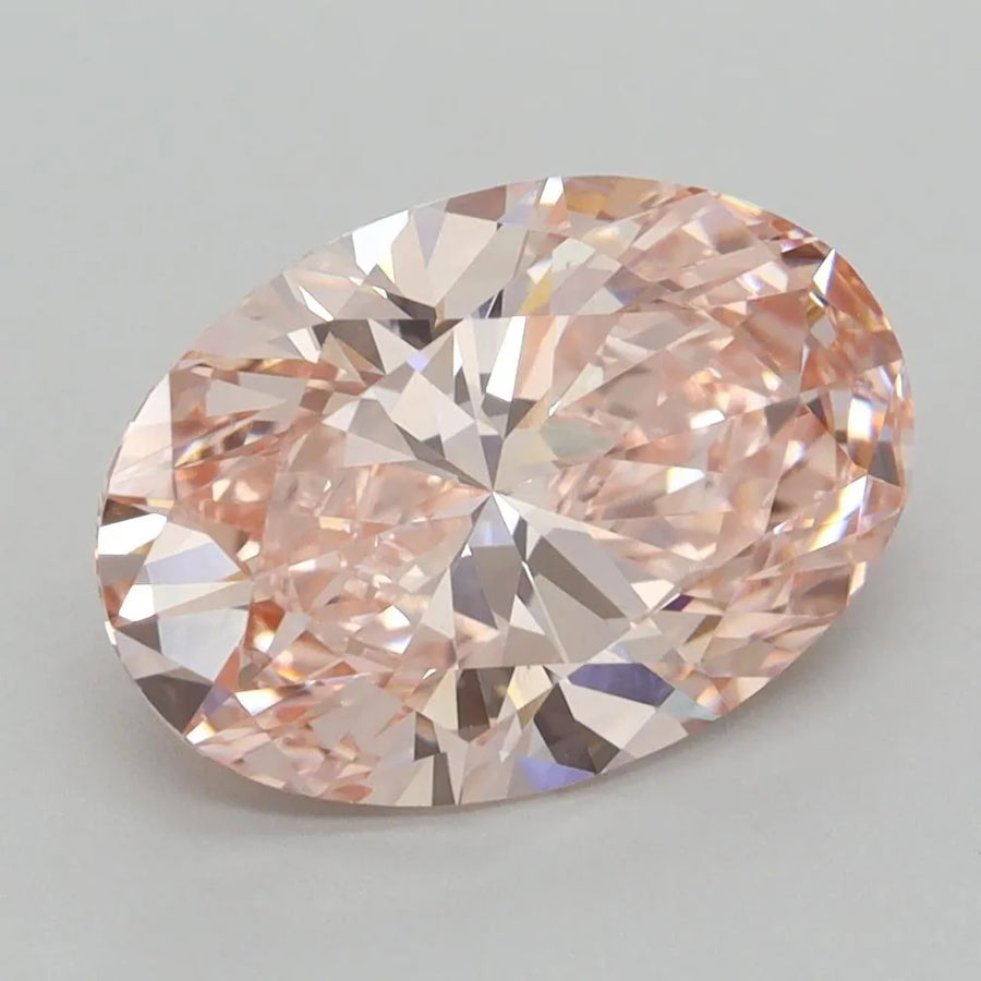 3.02ct Oval Lab Grown Diamond (Colour Fancy Vivid Pink, Clarity VVS2, IGI Certified)