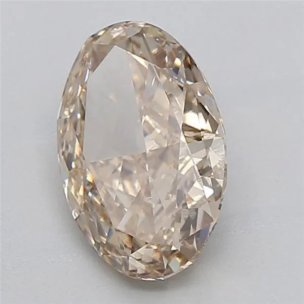 3.02ct Oval Lab Grown Diamond (Colour Light Brown, Clarity VS2, IGI Certified)