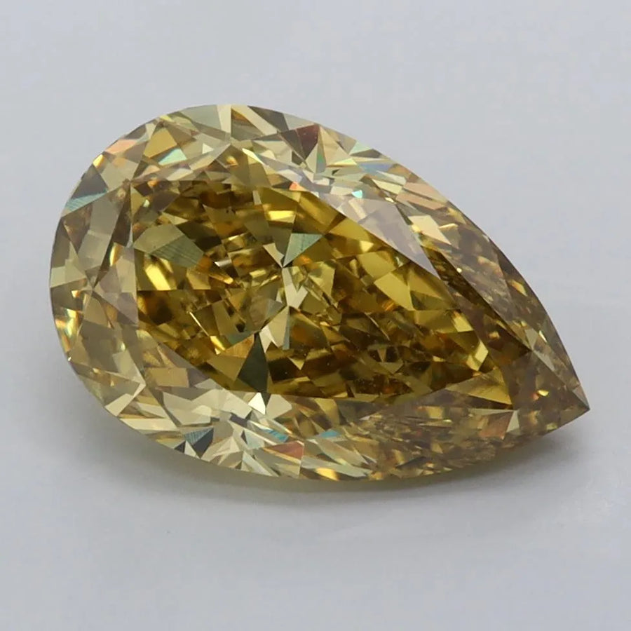 3.02ct Pear Lab Grown Diamond (Colour Fancy Intense Yellow, Clarity SI1, IGI Certified)