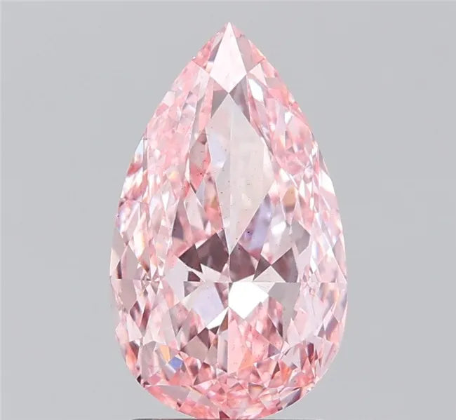 3.02ct Pear Lab Grown Diamond (Colour Fancy Vivid Pink, Clarity VS2, IGI Certified)