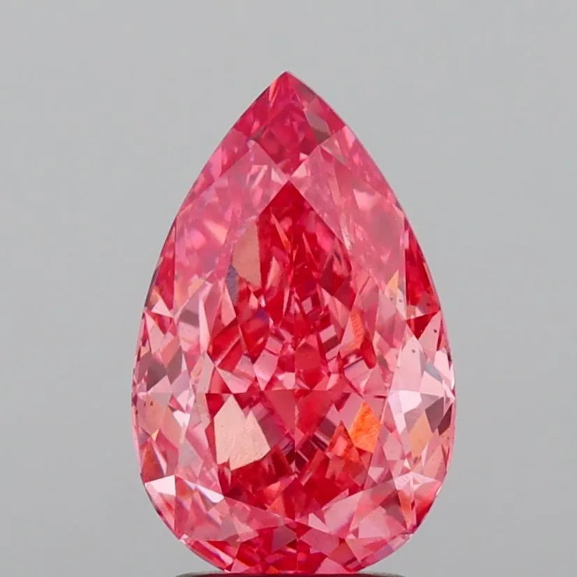 3.02ct Pear Lab Grown Diamond (Colour Fancy Vivid Pink, Clarity VS2, IGI Certified)