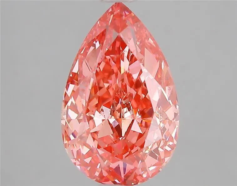 3.02ct Pear Lab Grown Diamond (Colour Fancy Vivid Pink, Clarity VS2, IGI Certified)