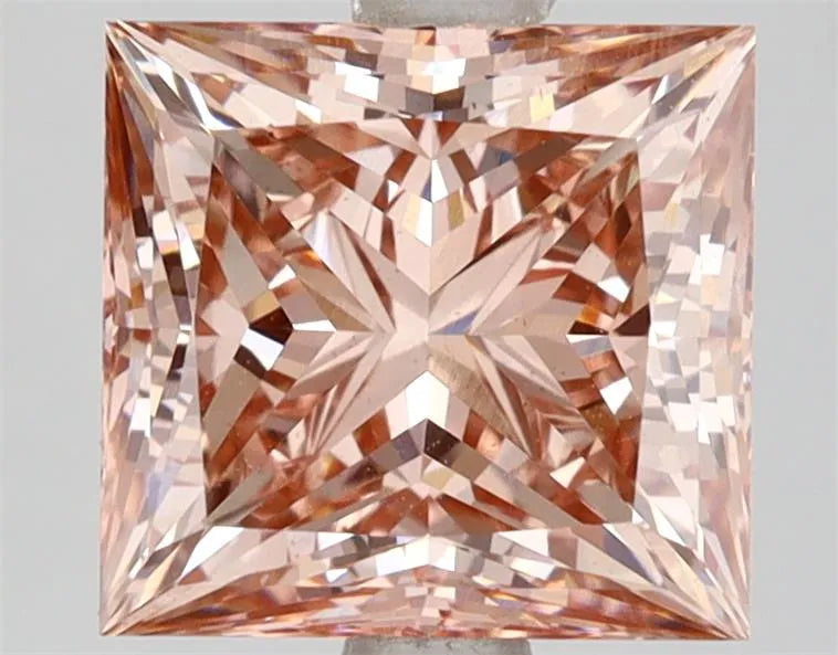 3.02ct Princess Lab Grown Diamond (Colour Fancy Intense Brown Pink, Clarity VS2, IGI Certified)