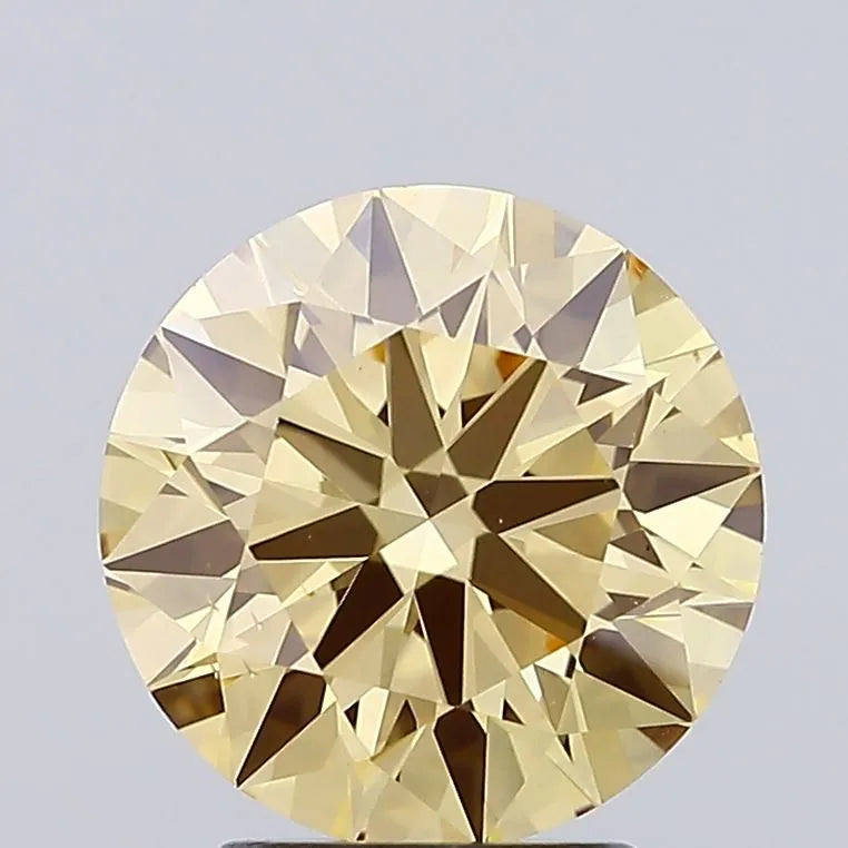 3.02ct Round Lab Grown Diamond (Colour Fancy Brownish Yellow, Clarity VS2, Cut ID, IGI Certified)