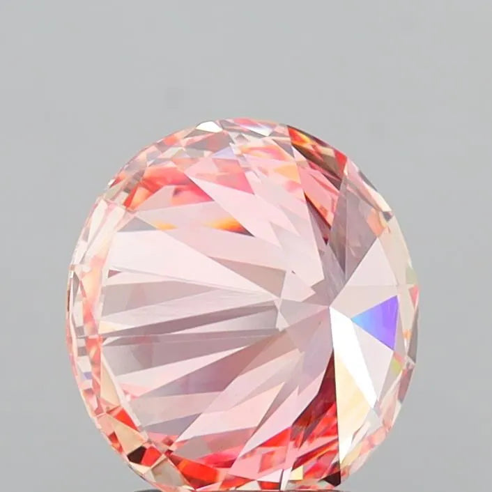 3.02ct Round Lab Grown Diamond (Colour Fancy Vivid Pink, Clarity VVS2, Cut ID, IGI Certified)