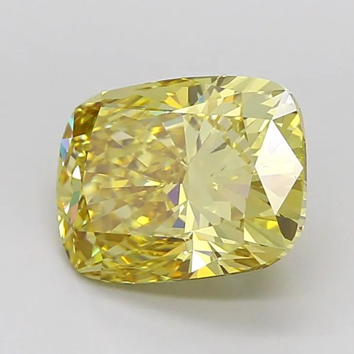 3.03ct Cushion modified Lab Grown Diamond (Colour Fancy Intense Yellow, Clarity VS1, IGI Certified)