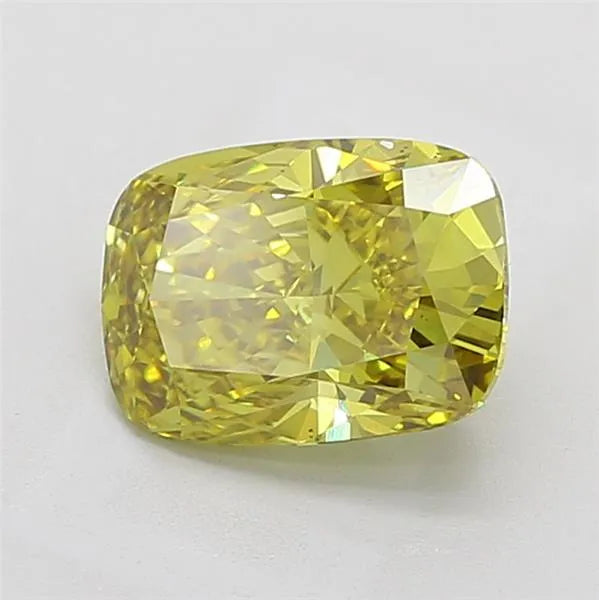 3.03ct Cushion modified Lab Grown Diamond (Colour Fancy Intense Yellow, Clarity VS2, IGI Certified)