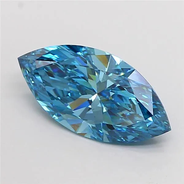 3.03ct Marquise Lab Grown Diamond (Colour Fancy Vivid Blue, Clarity VS1, IGI Certified)