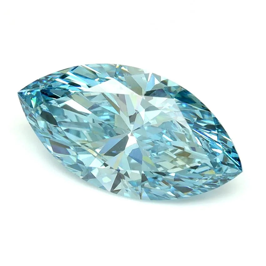 3.03ct Marquise Lab Grown Diamond (Colour Fancy Vivid Blue, Clarity VS2, IGI Certified)