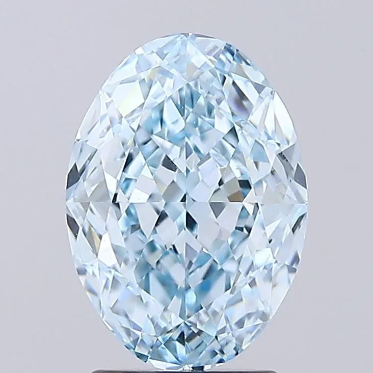 3.03ct Oval Lab Grown Diamond (Colour Fancy Intense Blue, Clarity VVS2, IGI Certified)