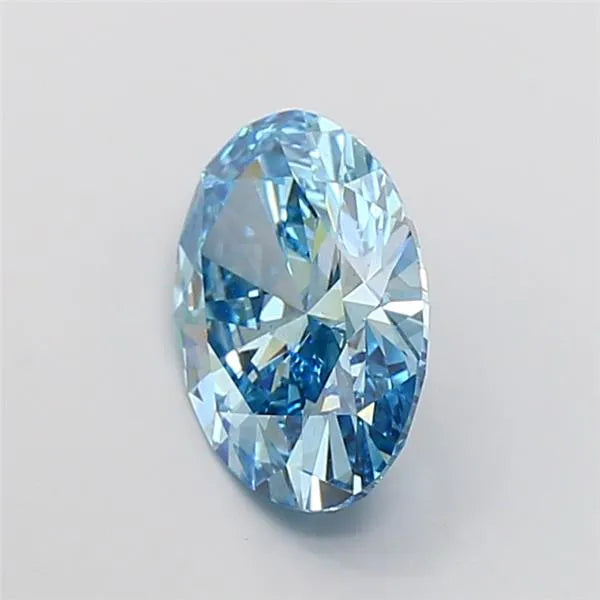 3.03ct Oval Lab Grown Diamond (Colour Fancy Vivid Blue, Clarity VS2, IGI Certified)
