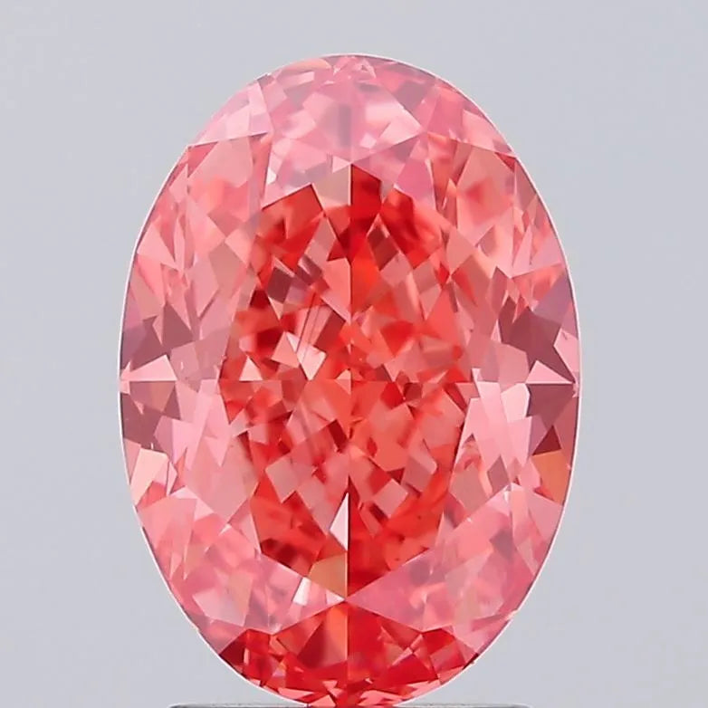 3.03ct Oval Lab Grown Diamond (Colour Fancy Vivid Pink, Clarity VS1, IGI Certified)