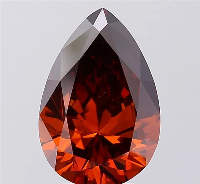3.03ct Pear Lab Grown Diamond (Colour Fancy Deep Brownish Orange, Clarity VS2, IGI Certified)