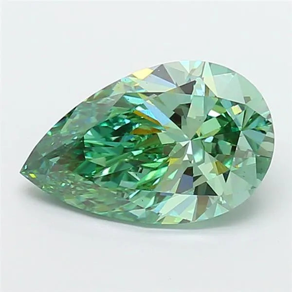 3.03ct Pear Lab Grown Diamond (Colour Fancy Vivid Green, Clarity VS1, IGI Certified)