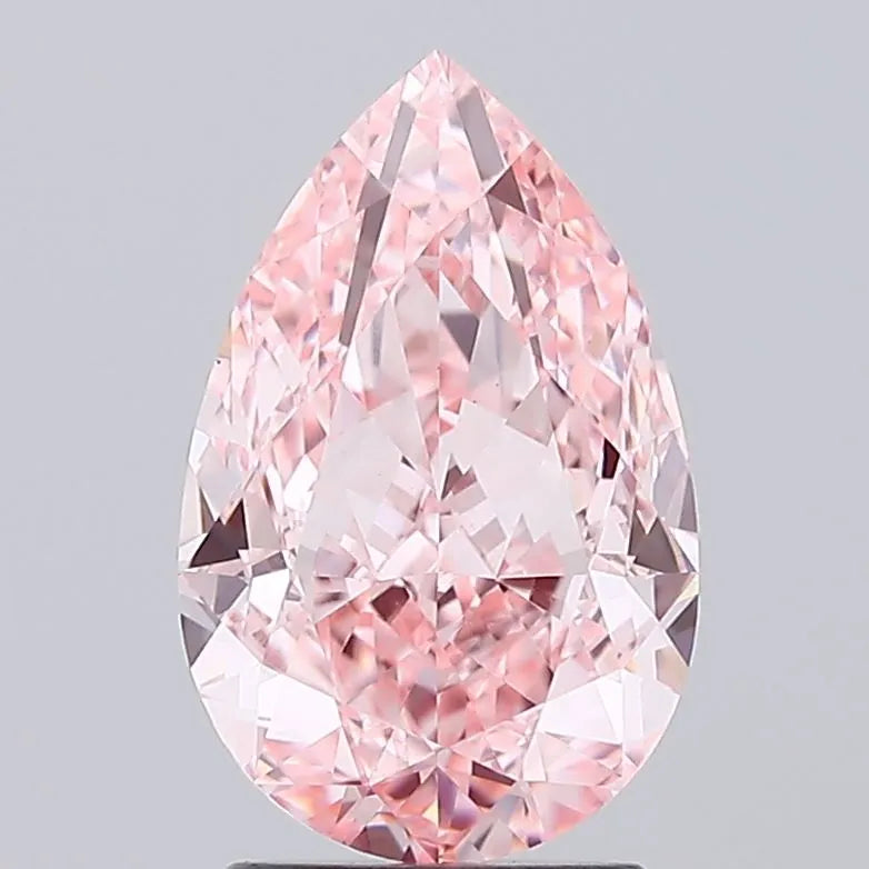 3.03ct Pear Lab Grown Diamond (Colour Fancy Vivid Pink, Clarity VS1, IGI Certified)