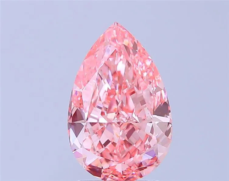 3.03ct Pear Lab Grown Diamond (Colour Fancy Vivid Pink, Clarity VS1, IGI Certified)