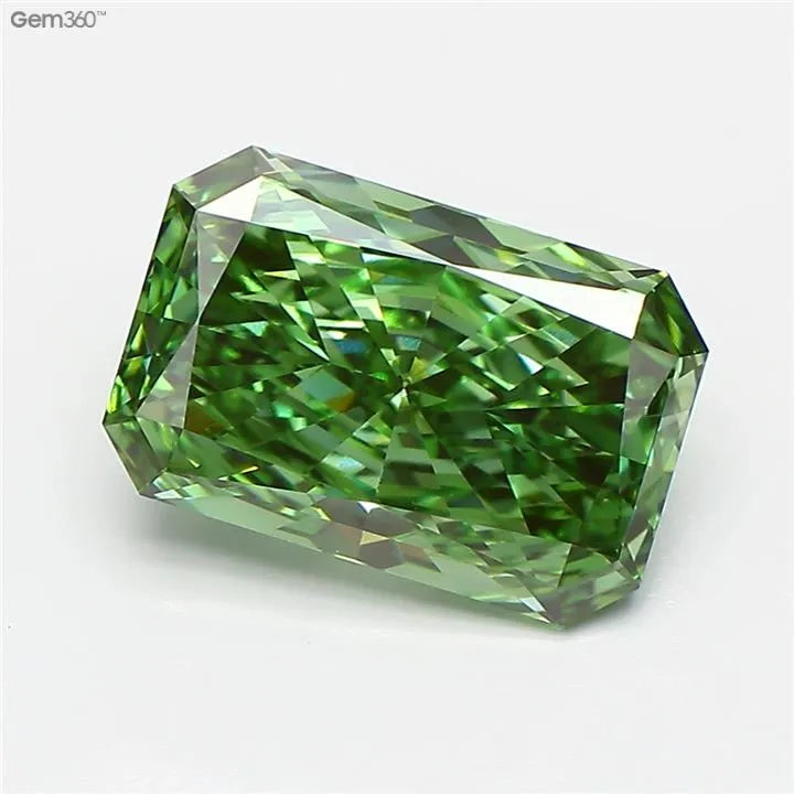 3.03ct Radiant Lab Grown Diamond (Colour Fancy Vivid Green, Clarity VVS2, IGI Certified)