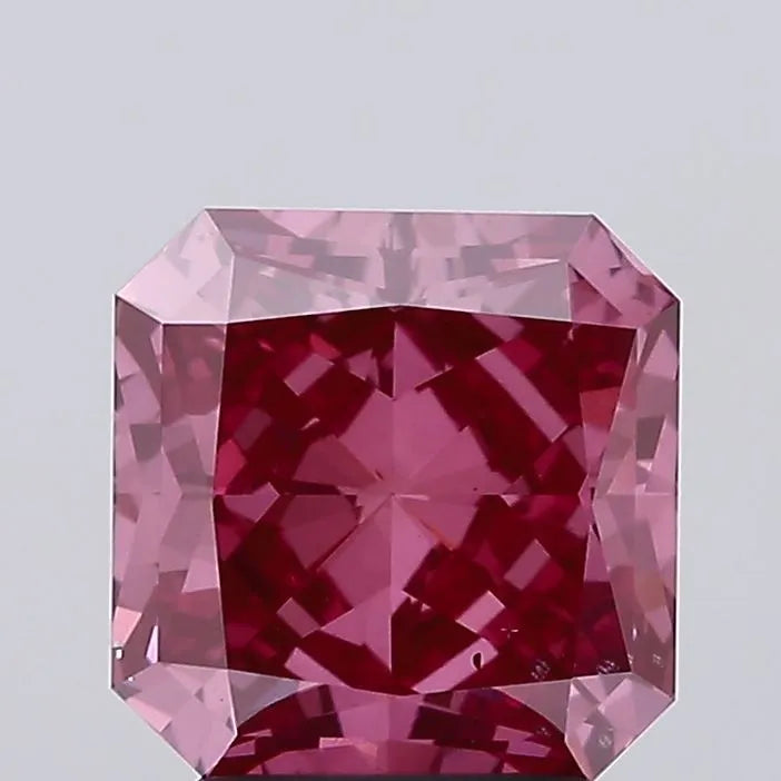 3.03ct Square radiant Lab Grown Diamond (Colour Fancy Vivid Pink, Clarity SI1, IGI Certified)