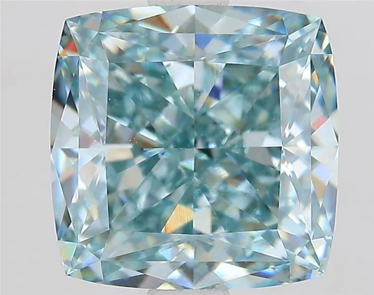 3.04ct Cushion modified Lab Grown Diamond (Colour Fancy Intense Blueish Green, Clarity VVS2, IGI Certified)