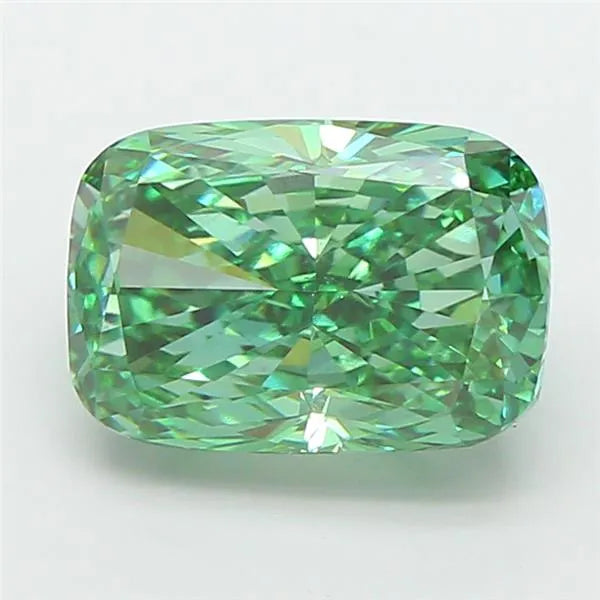 3.04ct Cushion modified Lab Grown Diamond (Colour Fancy Vivid Green, Clarity VS1, IGI Certified)
