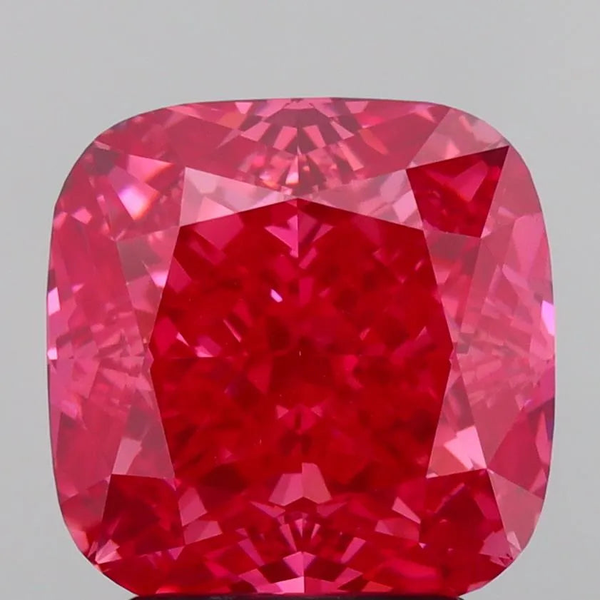 3.04ct Cushion modified Lab Grown Diamond (Colour Fancy Vivid Pink, Clarity VVS2, IGI Certified)