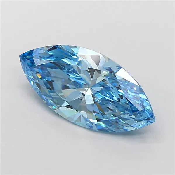 3.04ct Marquise Lab Grown Diamond (Colour Fancy Vivid Blue, Clarity VVS2, IGI Certified)