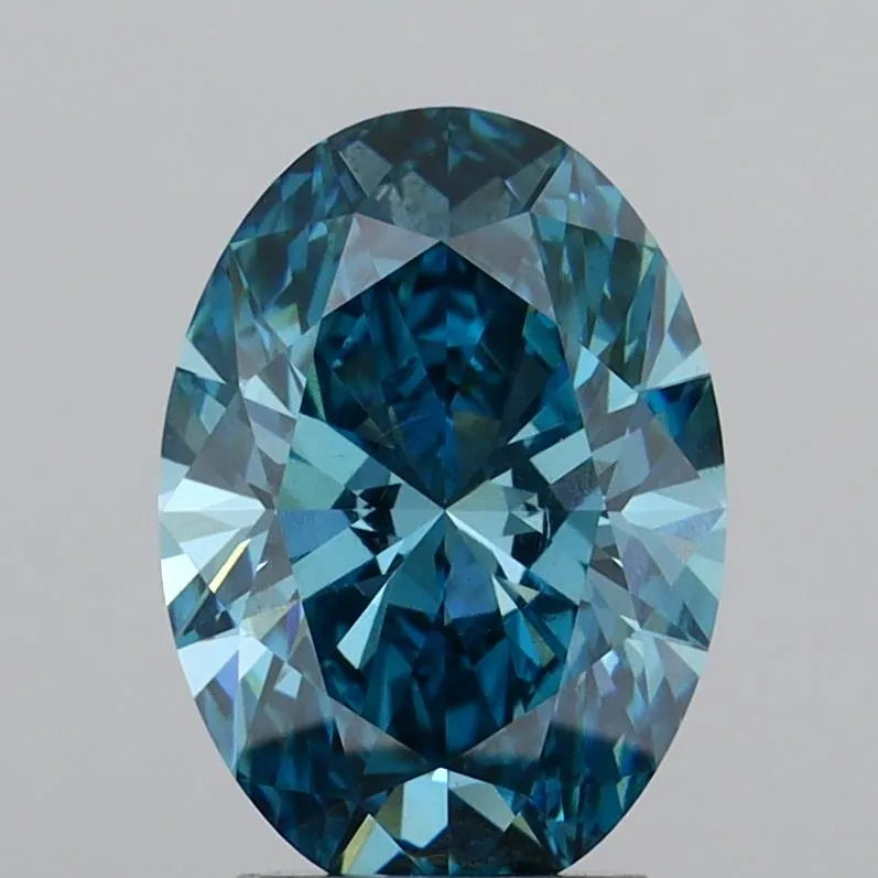 3.04ct Oval Lab Grown Diamond (Colour Fancy Vivid Blue, Clarity VS1, IGI Certified)