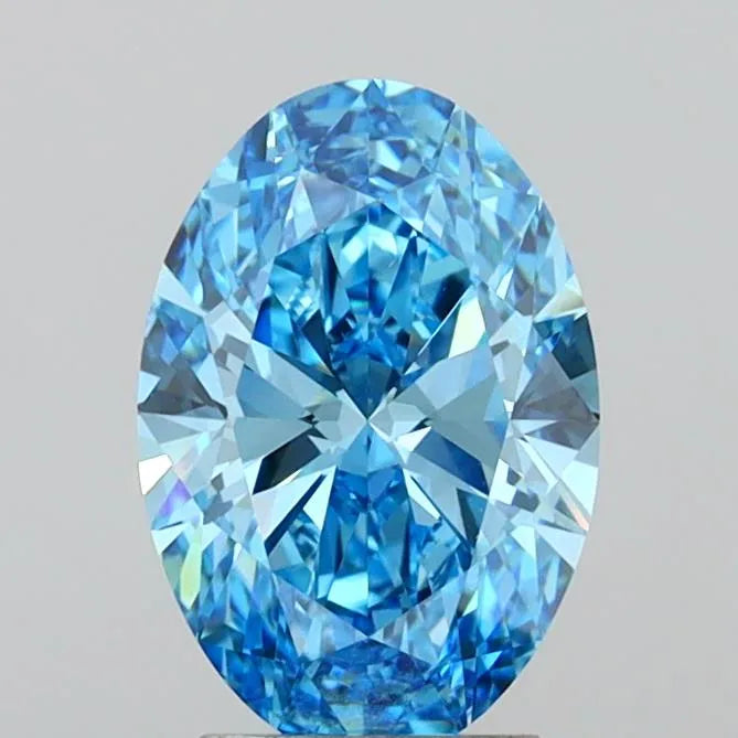 3.04ct Oval Lab Grown Diamond (Colour Fancy Vivid Blue, Clarity VVS2, IGI Certified)
