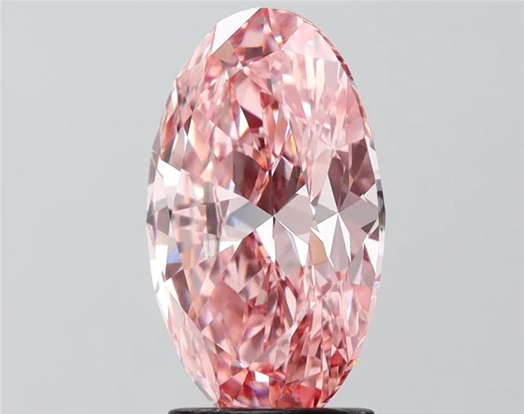 3.04ct Oval Lab Grown Diamond (Colour Fancy Vivid Pink, Clarity VS1, IGI Certified)