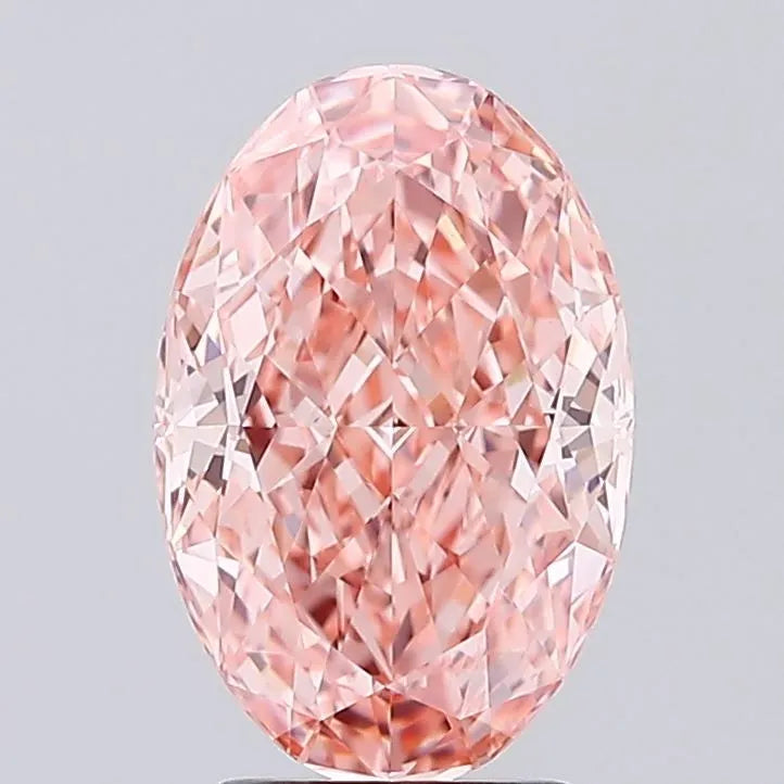 3.04ct Oval Lab Grown Diamond (Colour Fancy Vivid Pink, Clarity VVS2, IGI Certified)