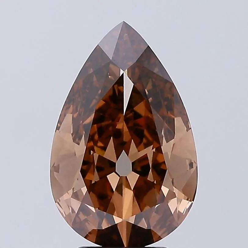 3.04ct Pear Lab Grown Diamond (Colour Fancy Brown, Clarity VVS1, IGI Certified)