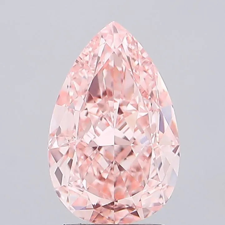 3.04ct Pear Lab Grown Diamond (Colour Fancy Vivid Pink, Clarity VVS2, IGI Certified)