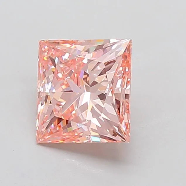 3.04ct Princess Lab Grown Diamond (Colour Fancy Intense Pink, Clarity VS1, IGI Certified)